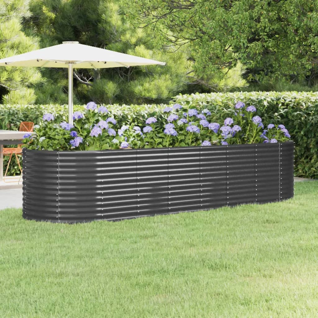 vidaXL plantekasse 322x100x68 cm pulverlakeret stål antracitgrå vidaXL plantekasse 322x100x68 cm pulverlakeret stål antracitgrå