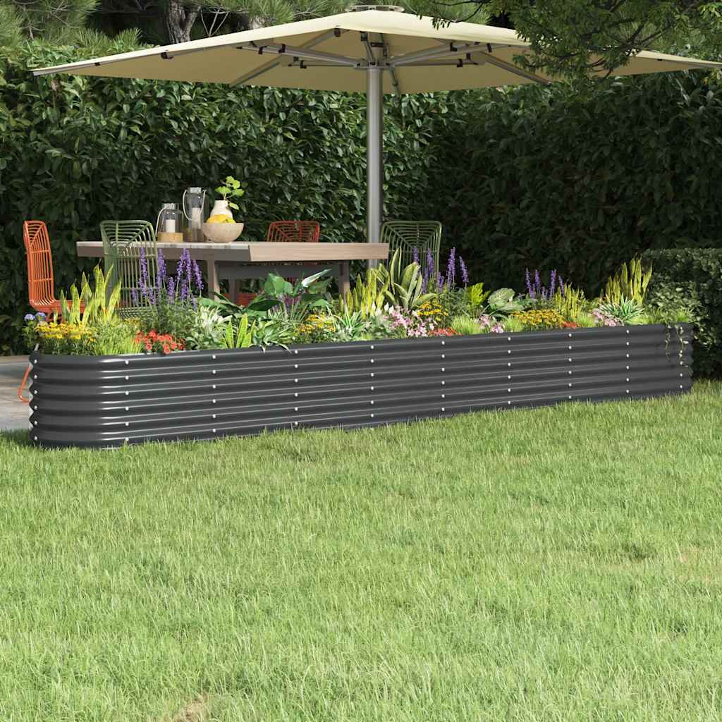 vidaXL plantekasse 332x40x36 cm galvaniseret stål antracitgrå vidaXL plantekasse 332x40x36 cm galvaniseret stål antracitgrå