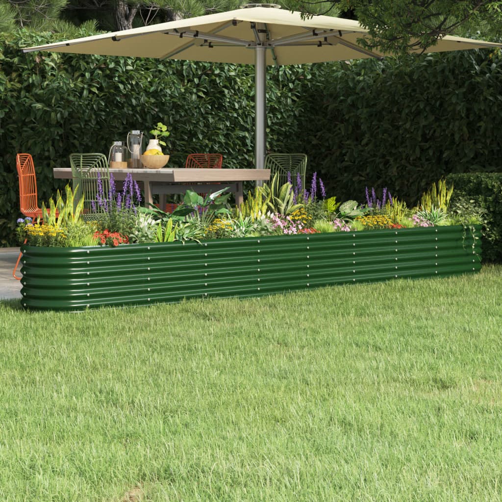 vidaXL plantekasse 332x40x36 cm galvaniseret stål grøn vidaXL plantekasse 332x40x36 cm galvaniseret stål grøn