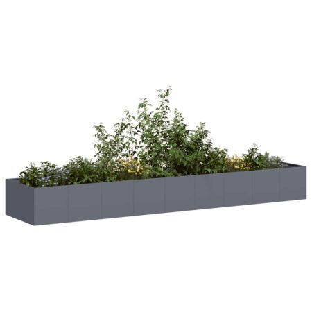 vidaXL plantekasse 360x80x40 cm stål antracitgrå