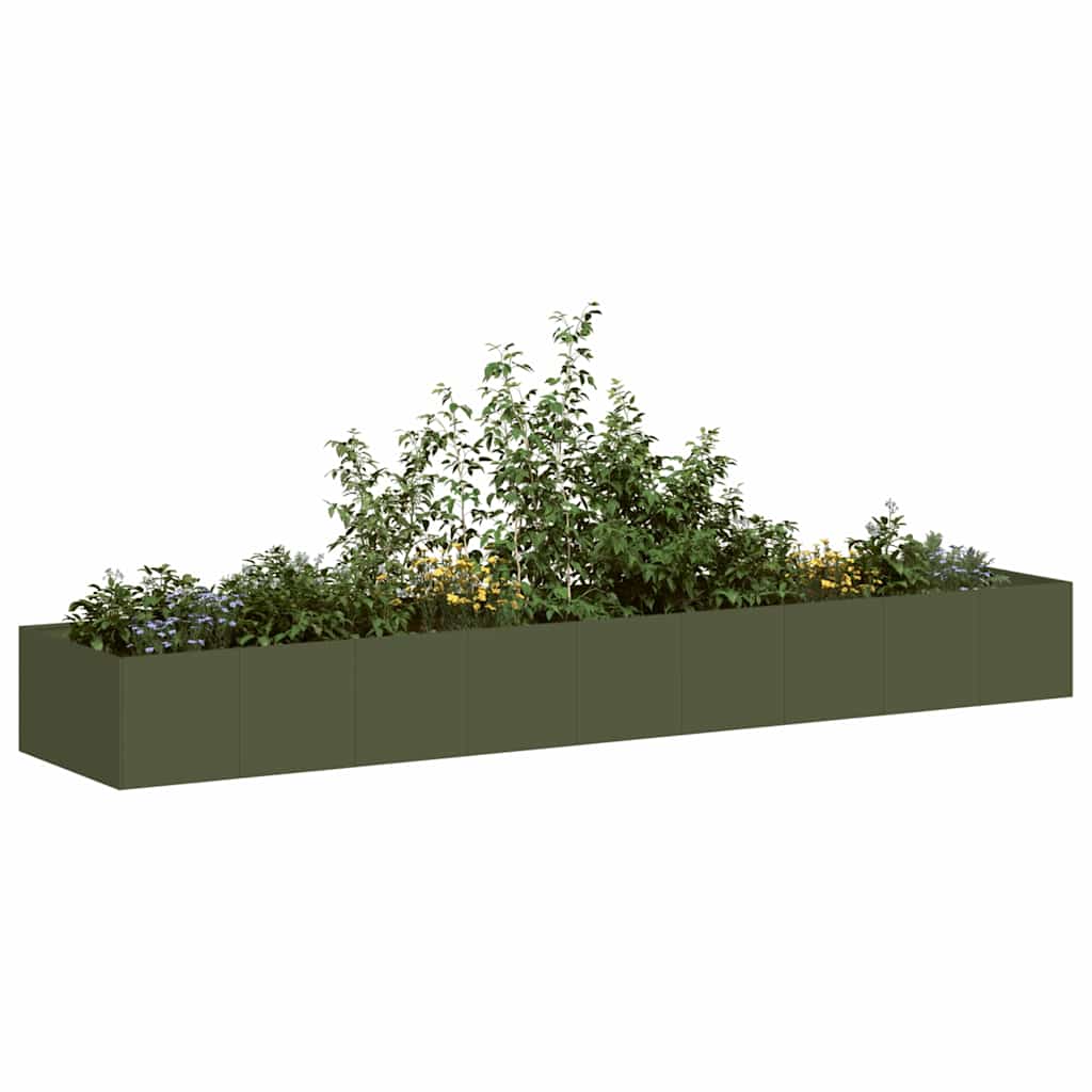 vidaXL plantekasse 360x80x40 cm stål olivengrøn vidaXL plantekasse 360x80x40 cm stål olivengrøn