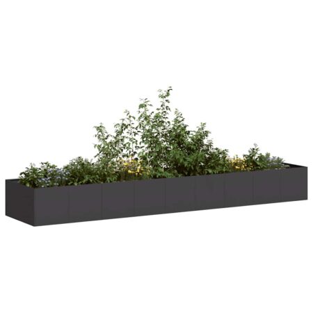 vidaXL plantekasse 360x80x40 cm stål sort