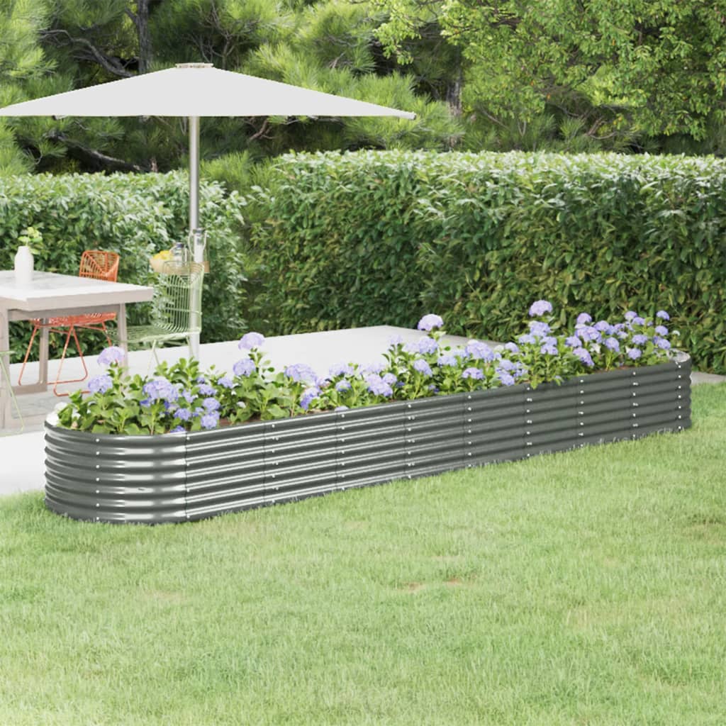 vidaXL plantekasse 368x80x36 cm galvaniseret stål grå vidaXL plantekasse 368x80x36 cm galvaniseret stål grå