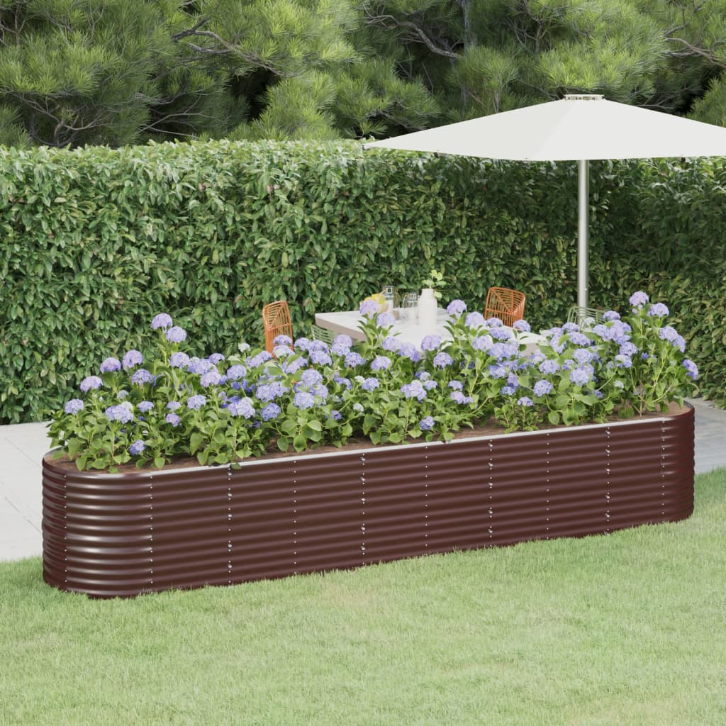 vidaXL plantekasse 368x80x68 cm galvaniseret stål brun vidaXL plantekasse 368x80x68 cm galvaniseret stål brun
