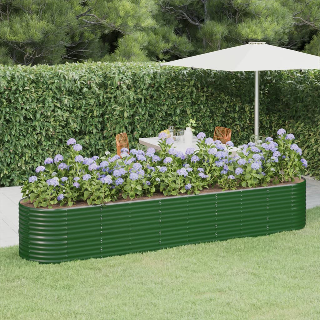 vidaXL plantekasse 368x80x68 cm galvaniseret stål grøn vidaXL plantekasse 368x80x68 cm galvaniseret stål grøn