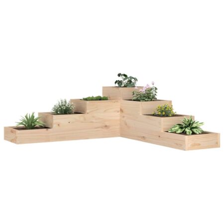 vidaXL plantekasse 4 niveauer 106x104,5x36 cm massivt fyrretræ
