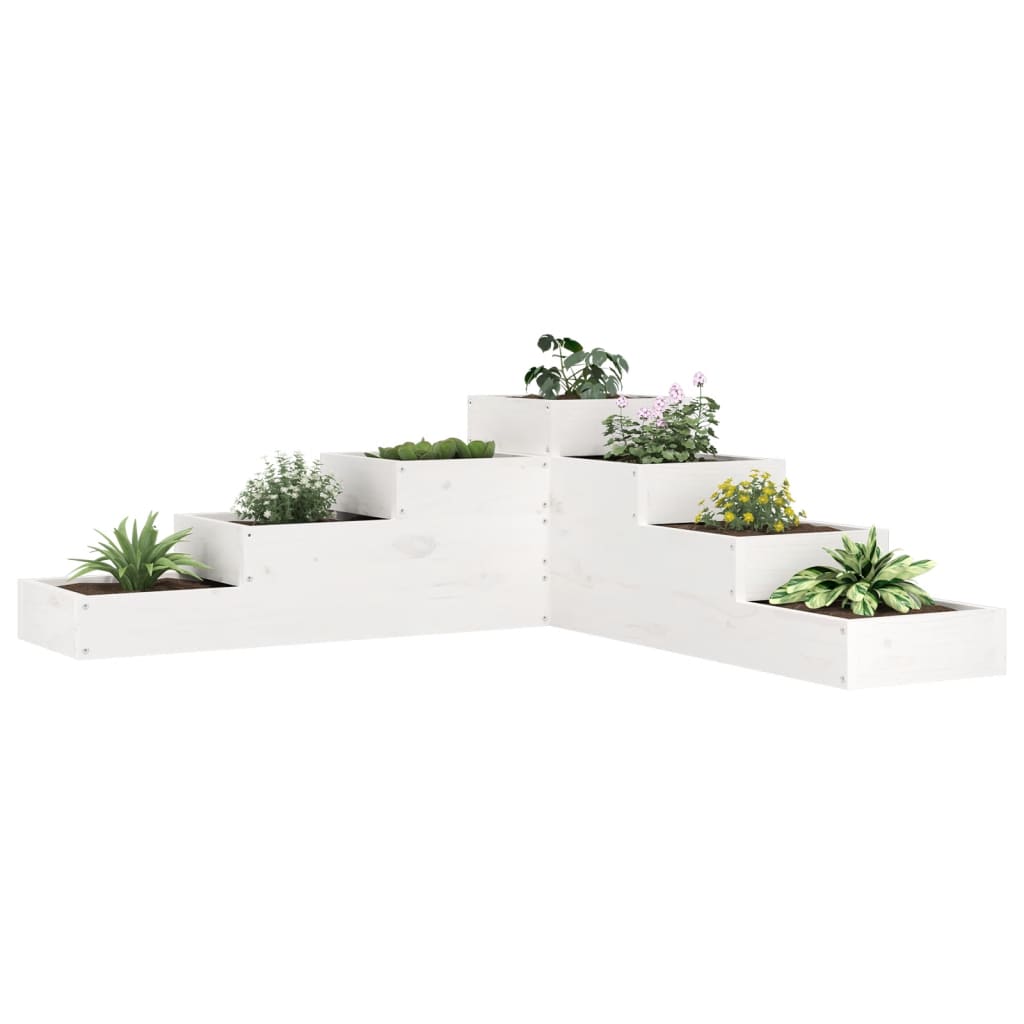 vidaXL plantekasse 4 niveauer 106x104,5x36 cm massivt fyrretræ hvid vidaXL plantekasse 4 niveauer 106x104,5x36 cm massivt fyrretræ hvid