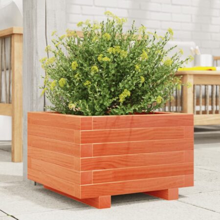 vidaXL plantekasse 40x40x26,5 cm massivt fyrretræ gyldenbrun