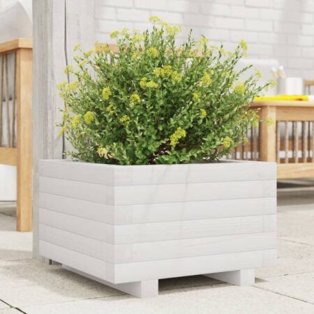 vidaXL plantekasse 40x40x26,5 cm massivt fyrretræ hvid
