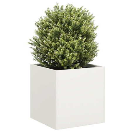 vidaXL plantekasse 40x40x40 cm koldvalset stål hvid