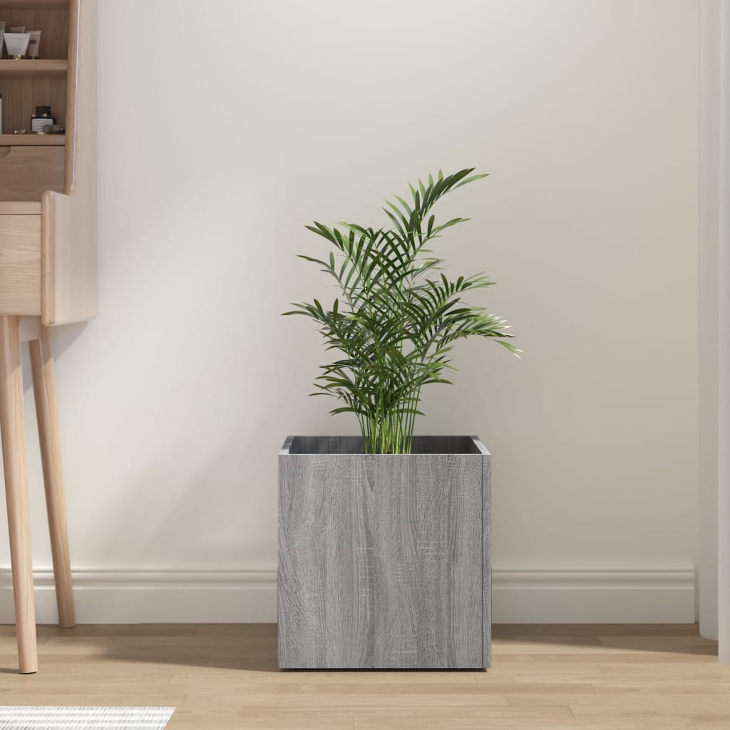 vidaXL plantekasse 40x40x40 cm konstrueret træ grå sonoma-eg vidaXL plantekasse 40x40x40 cm konstrueret træ grå sonoma-eg