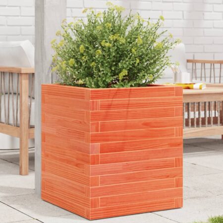 vidaXL plantekasse 40x40x46 cm massivt fyrretræ gyldenbrun