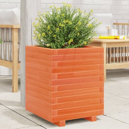 vidaXL plantekasse 40x40x49,5 cm massivt fyrretræ gyldenbrun