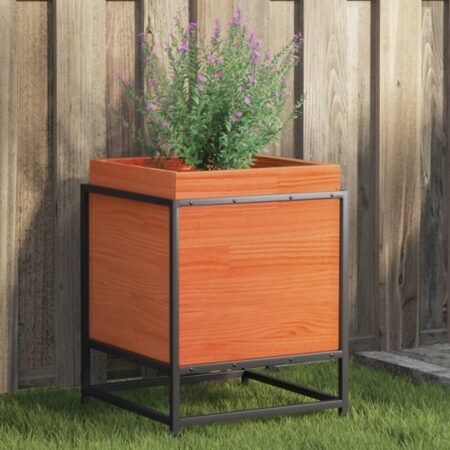 vidaXL plantekasse 40x40x50 cm massivt fyrretræ gyldenbrun