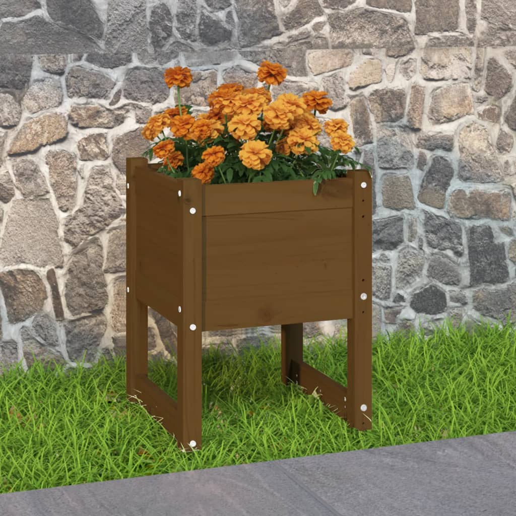 vidaXL plantekasse 40x40x52,5 cm massivt fyrretræ gyldenbrun vidaXL plantekasse 40x40x52,5 cm massivt fyrretræ gyldenbrun