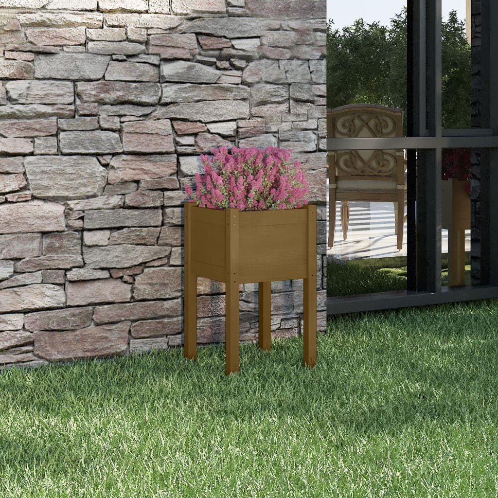 vidaXL plantekasse 40x40x70 cm massivt fyrretræ gyldenbrun vidaXL plantekasse 40x40x70 cm massivt fyrretræ gyldenbrun