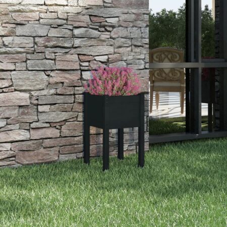 vidaXL plantekasse 40x40x70 cm massivt fyrretræ sort