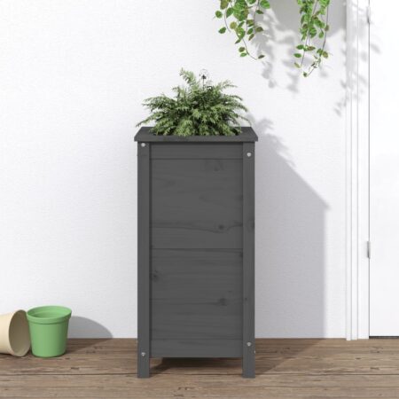 vidaXL plantekasse 40x40x78 cm massivt fyrretræ grå