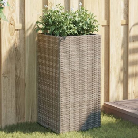 vidaXL plantekasse 40x40x80 cm polyrattan grå