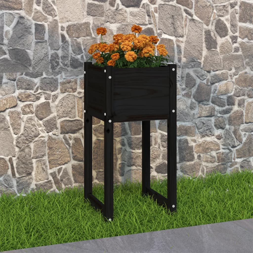 vidaXL plantekasse 40x40x81 cm massivt fyrretræ sort vidaXL plantekasse 40x40x81 cm massivt fyrretræ sort