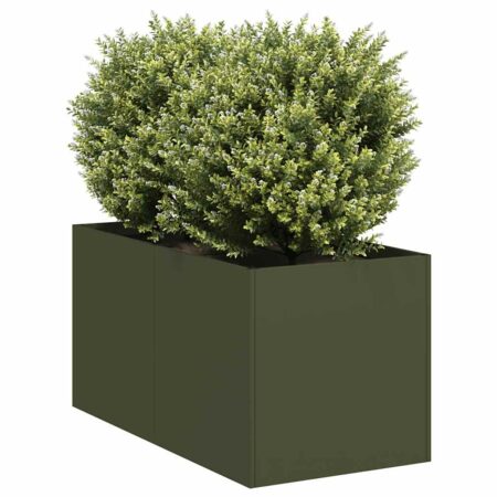 vidaXL plantekasse 40x80x40 cm koldvalset stål olivengrøn