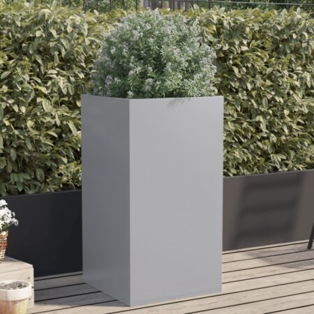vidaXL plantekasse 42x38x75 cm galvaniseret stål sølvfarvet