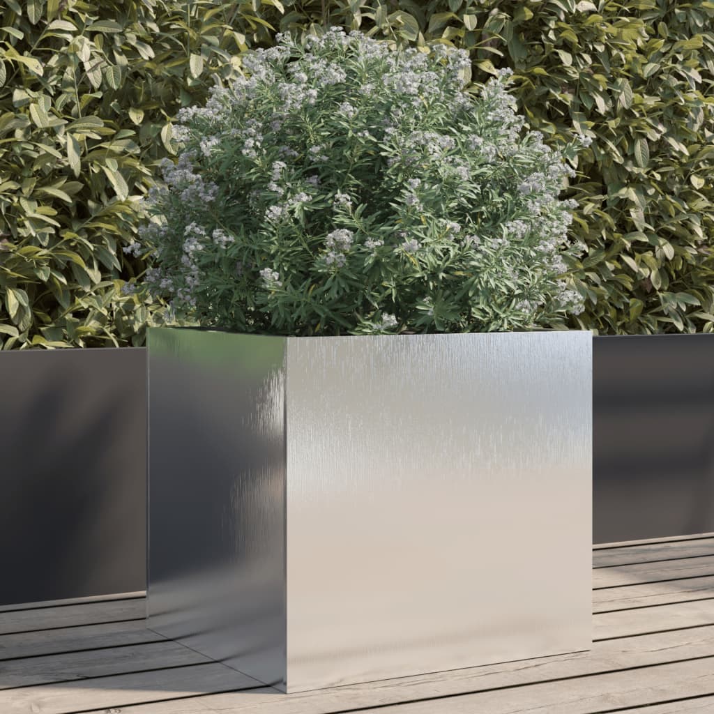 vidaXL plantekasse 42x40x39 cm rustfrit stål sølvfarvet vidaXL plantekasse 42x40x39 cm rustfrit stål sølvfarvet