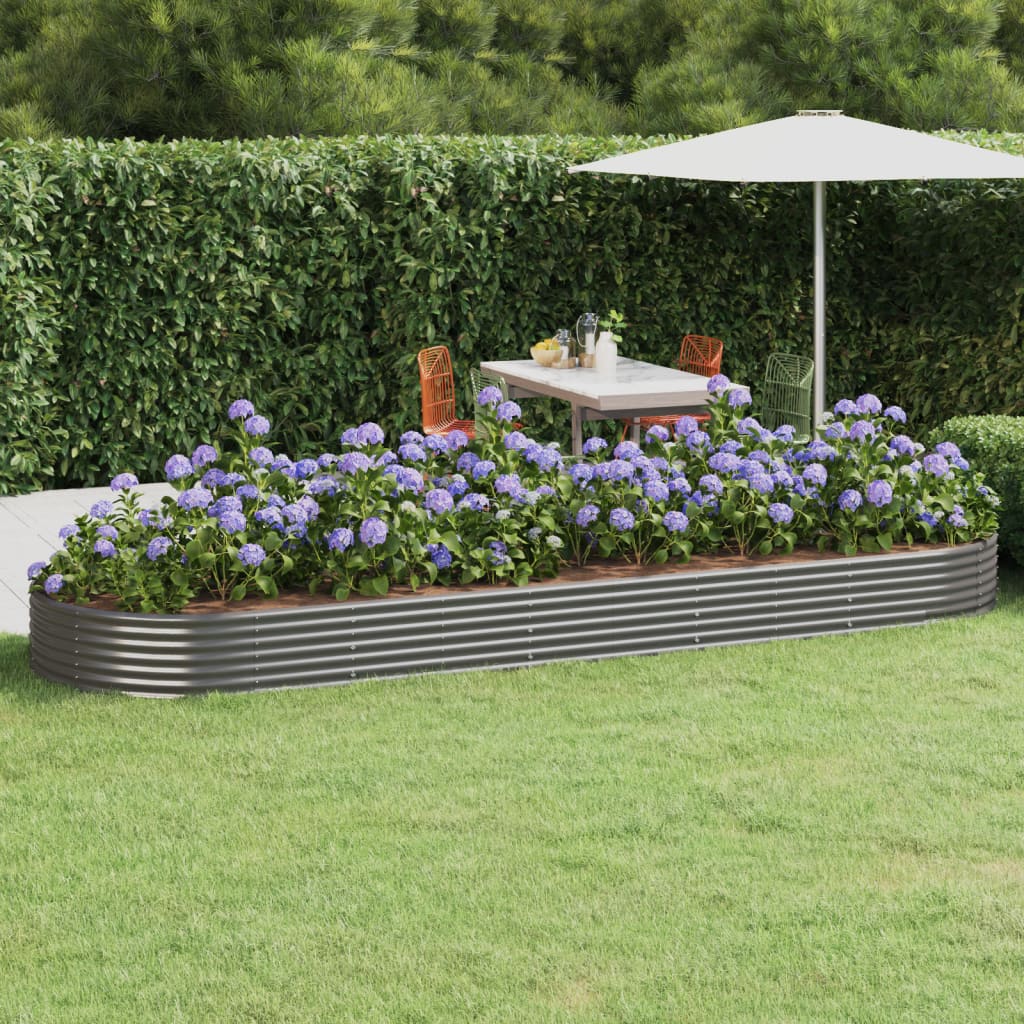 vidaXL plantekasse 450x140x36 cm pulverlakeret stål grå vidaXL plantekasse 450x140x36 cm pulverlakeret stål grå