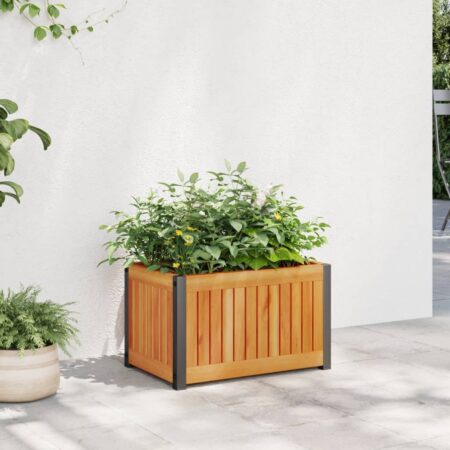 vidaXL plantekasse 45x30x27,5 cm massivt akacietræ og stål