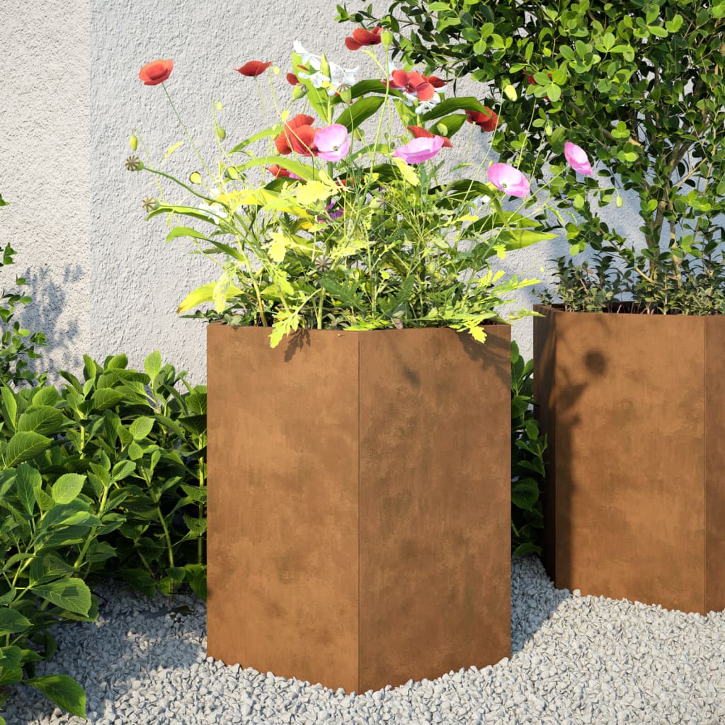 vidaXL plantekasse 46x40x45 cm sekskantet cortenstål vidaXL plantekasse 46x40x45 cm sekskantet cortenstål