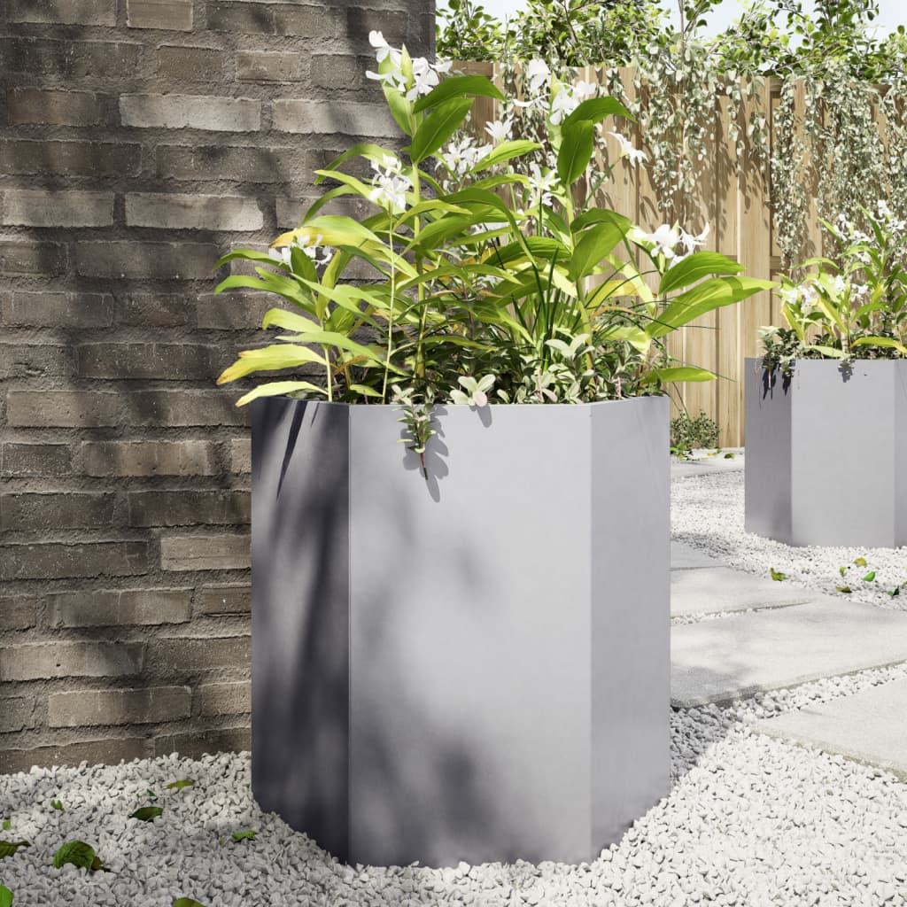 vidaXL plantekasse 46x40x45 cm sekskantet galvaniseret stål vidaXL plantekasse 46x40x45 cm sekskantet galvaniseret stål