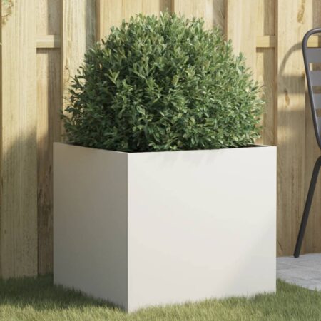 vidaXL plantekasse 49x47x46 cm stål hvid