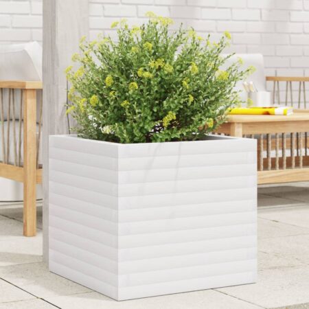 vidaXL plantekasse 50x50x46 cm massivt fyrretræ hvid