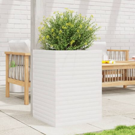 vidaXL plantekasse 50x50x68,5 cm massivt fyrretræ hvid