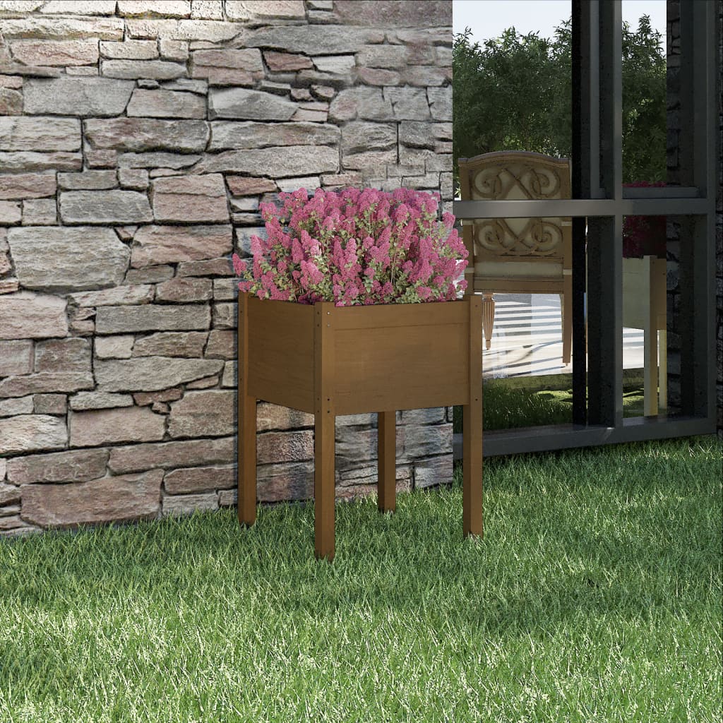 vidaXL plantekasse 50x50x70 cm massivt fyrretræ gyldenbrun vidaXL plantekasse 50x50x70 cm massivt fyrretræ gyldenbrun