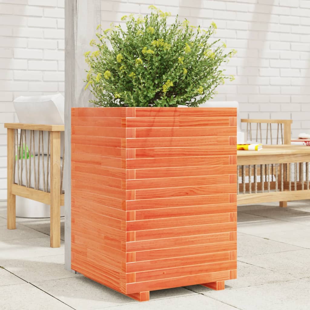 vidaXL plantekasse 50x50x72 cm massivt fyrretræ gyldenbrun vidaXL plantekasse 50x50x72 cm massivt fyrretræ gyldenbrun
