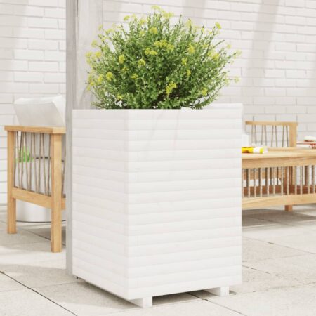 vidaXL plantekasse 50x50x72 cm massivt fyrretræ hvid