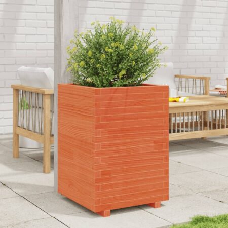vidaXL plantekasse 50x50x72,5 cm massivt fyrretræ gyldenbrun