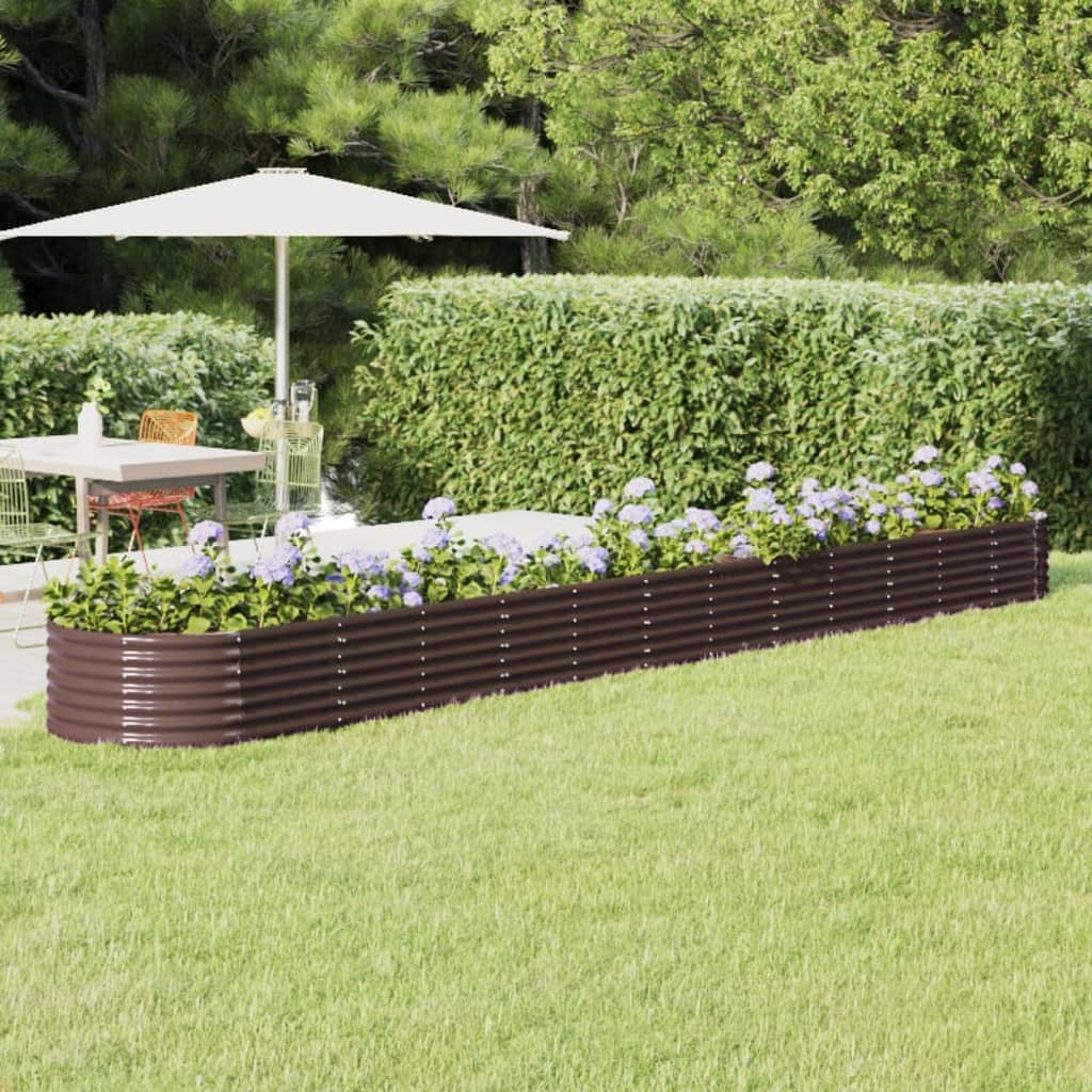 vidaXL plantekasse 512x80x36 cm galvaniseret stål brun vidaXL plantekasse 512x80x36 cm galvaniseret stål brun