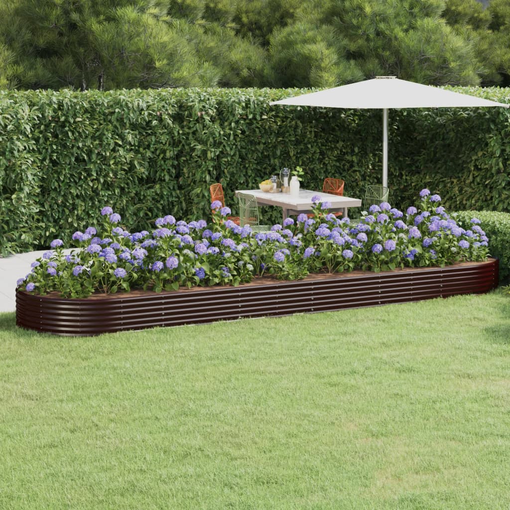 vidaXL plantekasse 523x140x36 cm pulverlakeret stål brun vidaXL plantekasse 523x140x36 cm pulverlakeret stål brun