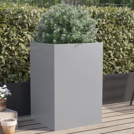 vidaXL plantekasse 52x48x75 cm galvaniseret stål sølvfarvet