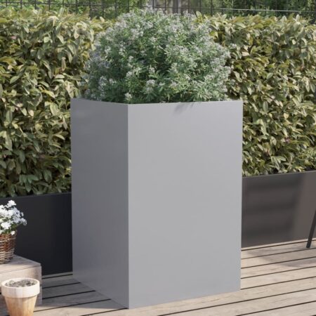 vidaXL plantekasse 52x48x75 cm galvaniseret stål sølvfarvet