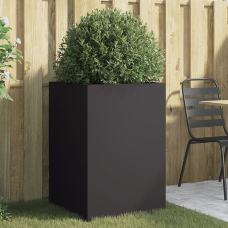 vidaXL plantekasse 52x48x75 cm koldvalset stål sort