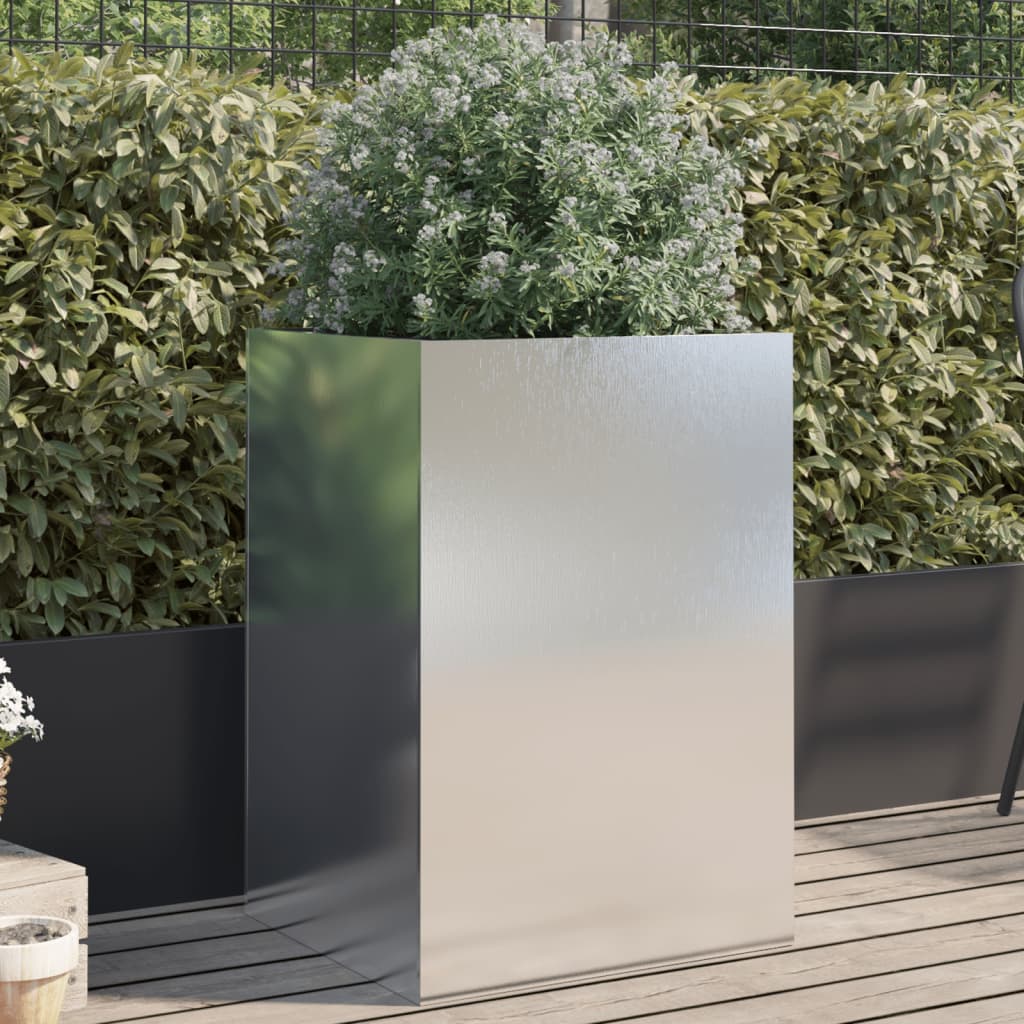 vidaXL plantekasse 52x48x75 cm rustfrit stål sølvfarvet vidaXL plantekasse 52x48x75 cm rustfrit stål sølvfarvet