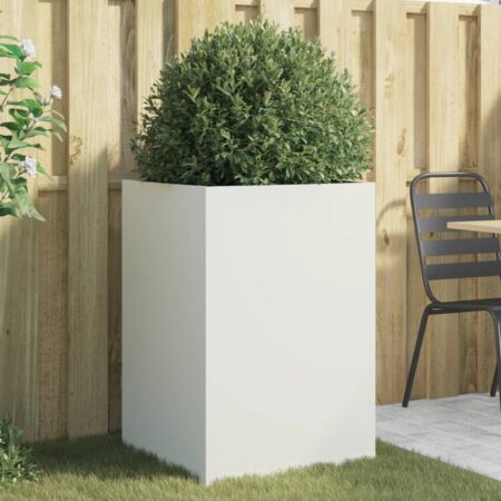 vidaXL plantekasse 52x48x75 cm stål hvid