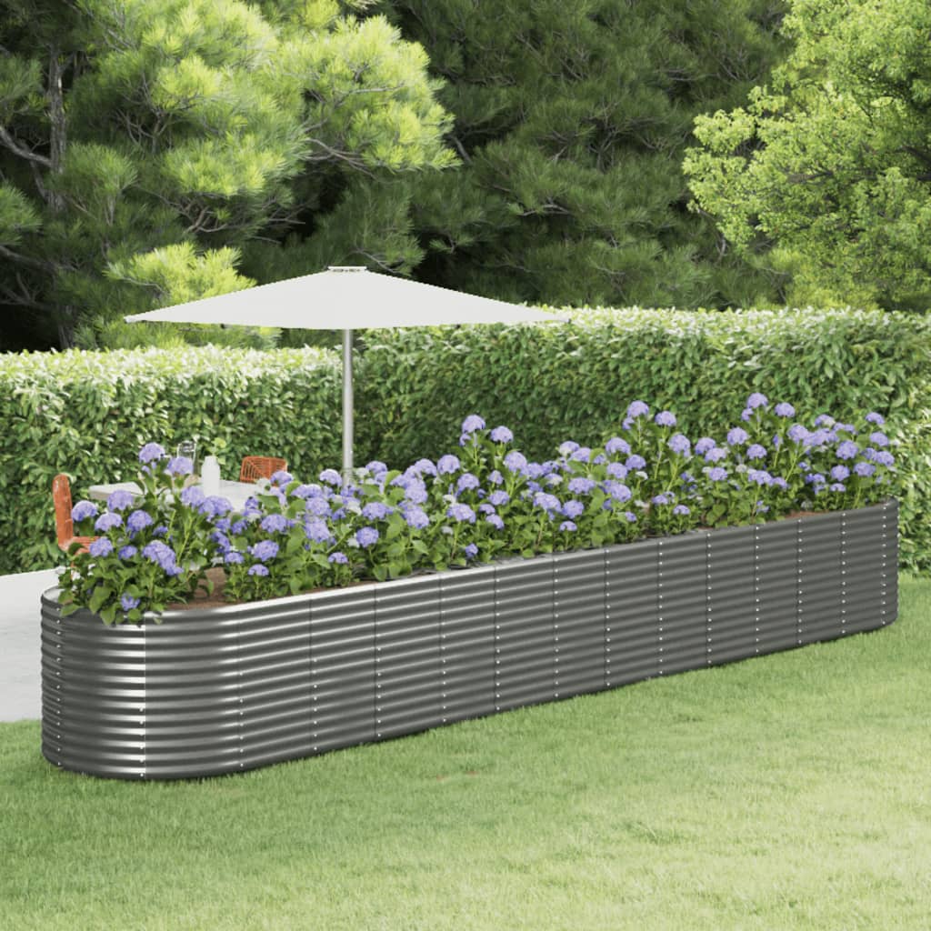 vidaXL plantekasse 554x100x68 cm pulverlakeret stål grå vidaXL plantekasse 554x100x68 cm pulverlakeret stål grå