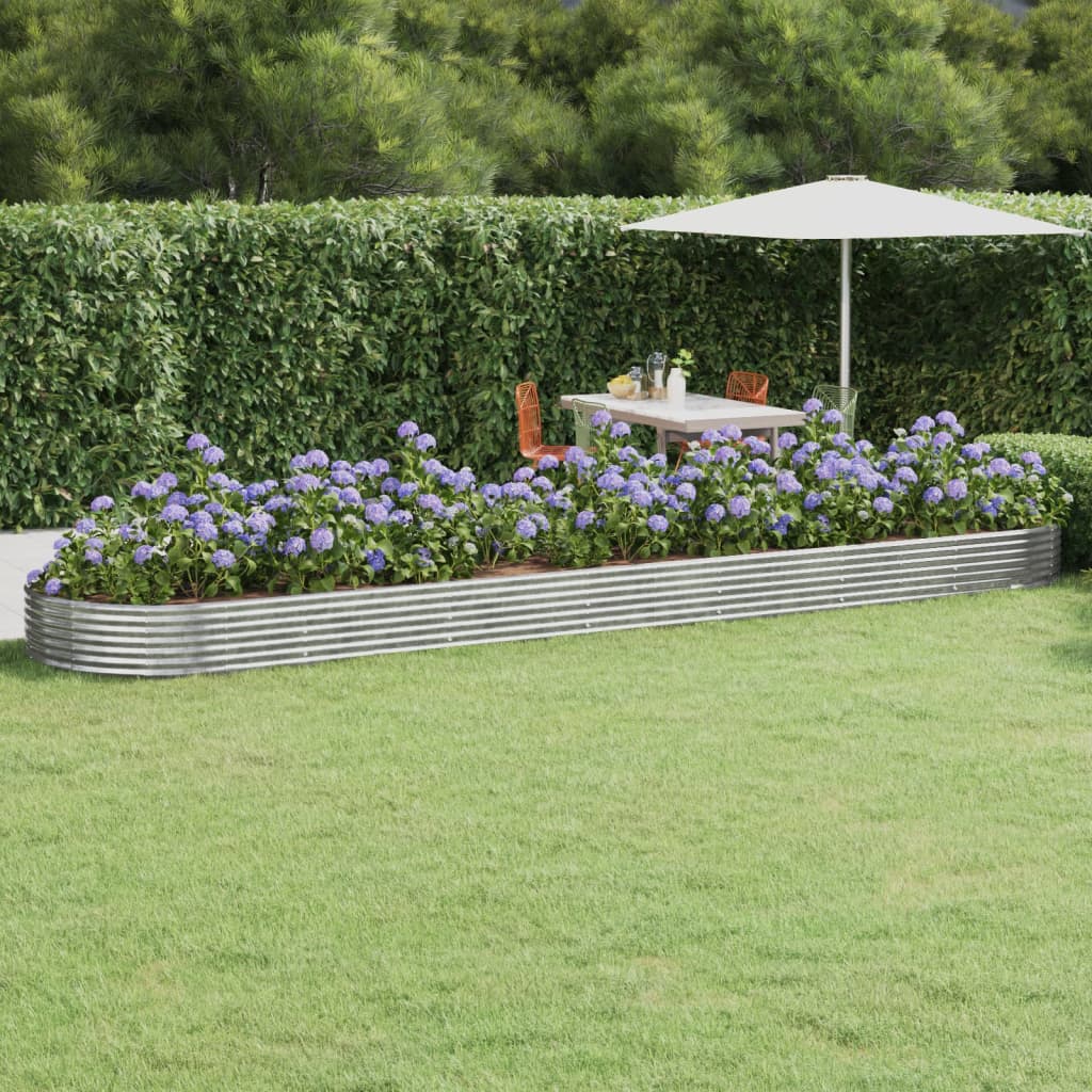 vidaXL plantekasse 600x140x36 cm galvaniseret stål sølvfarvet vidaXL plantekasse 600x140x36 cm galvaniseret stål sølvfarvet