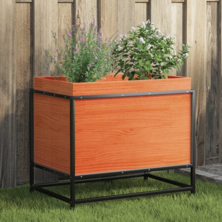 vidaXL plantekasse 60x40x50 cm massivt fyrretræ gyldenbrun