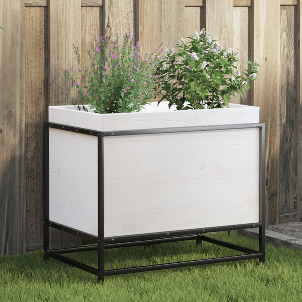 vidaXL plantekasse 60x40x50 cm massivt fyrretræ hvid vidaXL plantekasse 60x40x50 cm massivt fyrretræ hvid