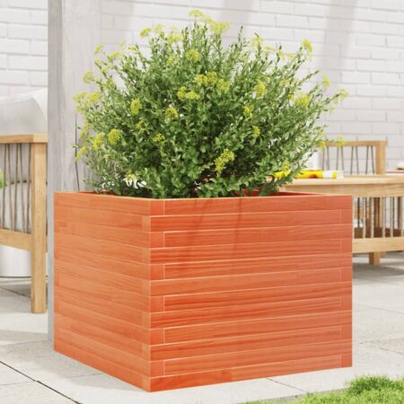 vidaXL plantekasse 60x60x45,5 cm massivt fyrretræ gyldenbrun